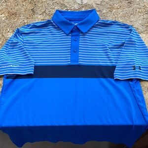 Under Armour Men's Blue and Navy Polo Shirt